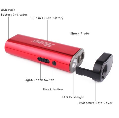 Self Defense USB Rechargeable Stun Gun LED Flashlight Functions