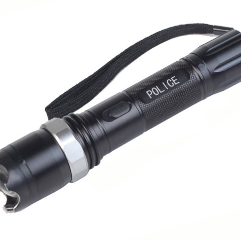 Police Aluminum 3 Modes Adjustable Focus Flashlight Stun Gun Rechargeable