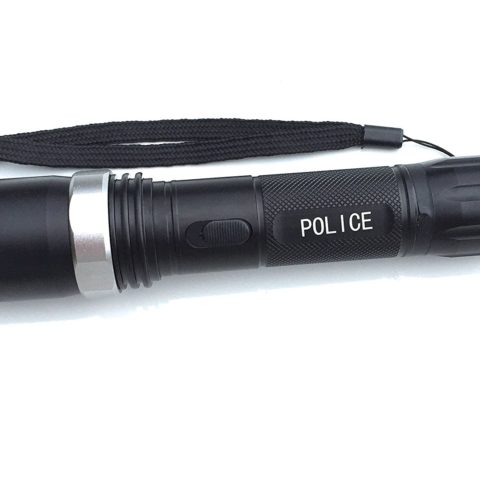 Police Aluminum 3 Modes Adjustable Focus Flashlight Stun Gun Rechargeable